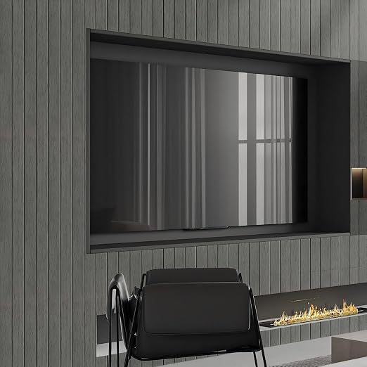 Thick Wood Slat Wall Panels, Modern 3D Peel and Stick, 15.75"x118" Self-Adhesive Accent Wall with Sound Dampening for TV Wall and Ceiling, Bedroom, Home Office, Dark Grey, 13 Sq Ft - Image 8
