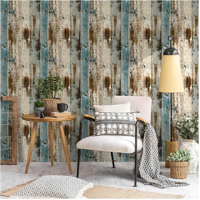 Grey Wood Wallpaper 17.3"×200" Peel and Stick Wallpaper Self Adhesive Distressed Wood Wallpaper Reclaimed Faux Home Decoration Film Shelf Vinyl - Image 4