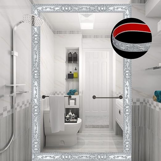 Flexible Wall Trim, Self Adhesive Peel and Stick Molding, Cabinet Border, Mirror Frame Trim (Silver) - Image 5