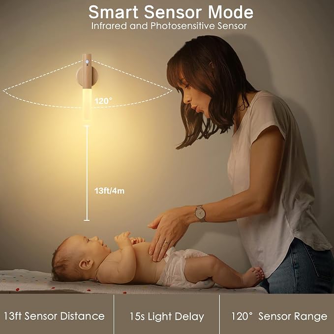 Montford Wall Sconces Set of Two Battery Operated, Motion Sensor Night Light Magnetic Wall Light Rechargeable Wall Sconce, Peel and Stick Sconce Lights for Hallway - Image 3