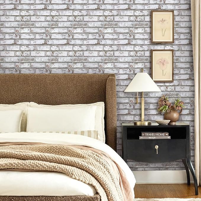 Commomy 10 Pcs Peel and Stick Brick Tile Thin PVC 10 pcs 11.8"x 11.8" | Small Size 3D Faux Brick Wall Panels Printable Fake Brick Wallpaper for Bedroom,Kitchen (Covers 9.7 sq.ft) - Image 8