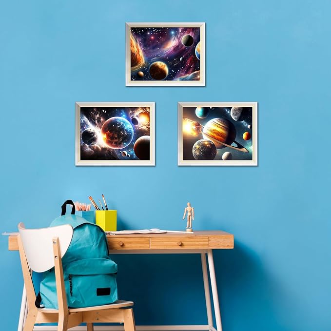 Quanhaigou Glow in The Dark 3D Space Wall Decals, Set of 3 Galaxy Window Stickers for Wall,Planet Themed Room Decor for Kids Boys (Galaxy Glow Green) - Image 6
