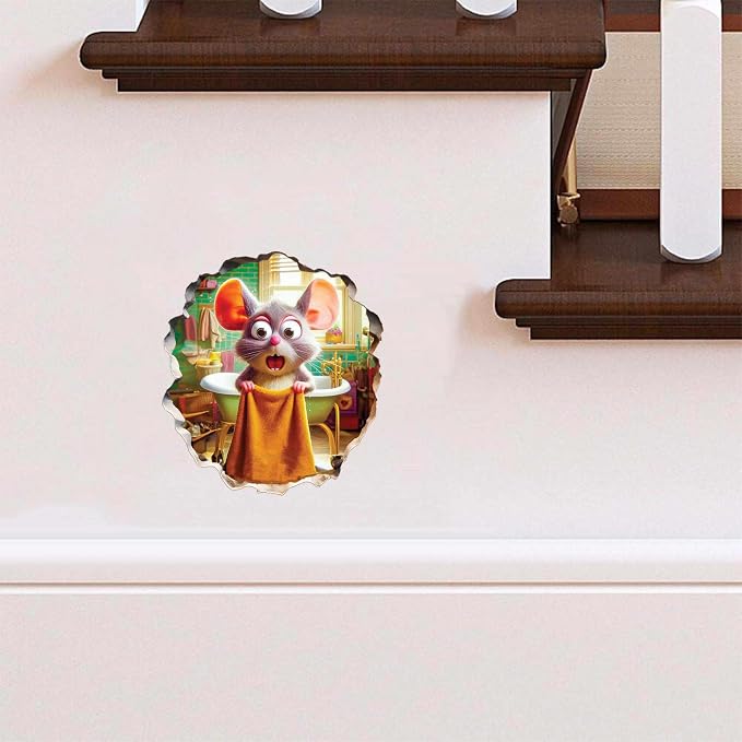 Funny 3D Mouse Shower Wall Sticker – Removable Mousehole Bathroom Décor for Kids or Whimsical Homes by MICESTERPIECE - Image 3