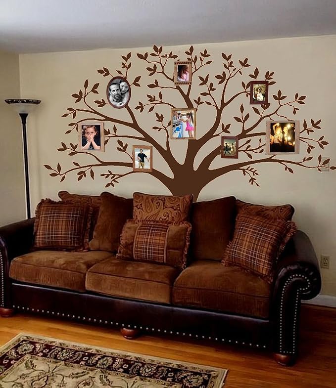 Giant Family Photo Tree Wall Decal Mural Art Vinyl Wall Stickers Living Room Baby Room Decor (Brown) by MAFENT