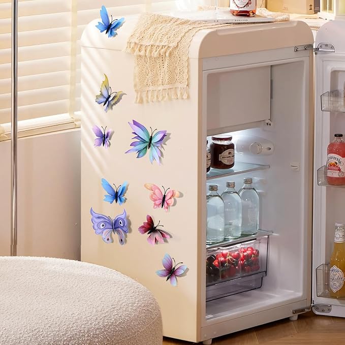 SAOROPEB 3D Butterfly Wall Decor, 24 Pcs Fairy Butterfly Decorations | Double Layer for Party Decorations Locker Decor Refrigerator Decal, Reusable - Image 4