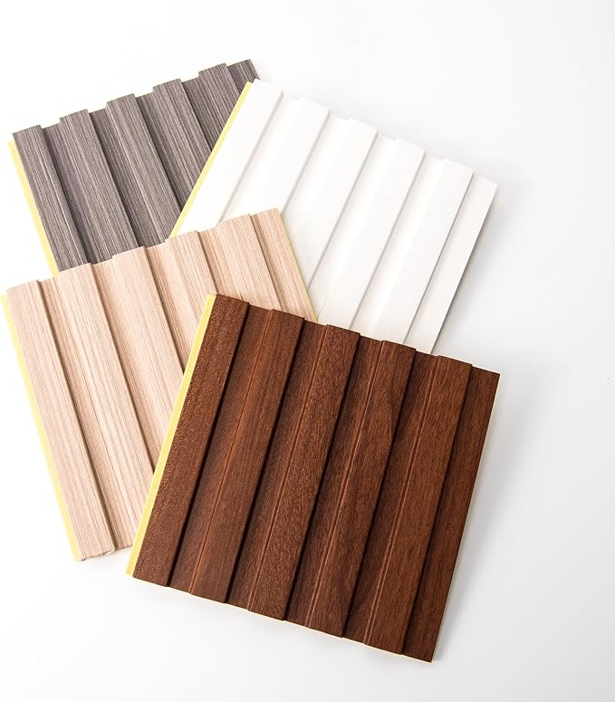 Art3d WPC 3D Wood Textured Slat Wall Panel, 5-Piece Sample Pack, 6 x 6 Inch | Stylish Slat Design, Waterproof, Weather Resistant, Eco-Friendly, Long-Lasting, Easy to DIY, Ideal for Interior Wall, Bedroom - Image 3