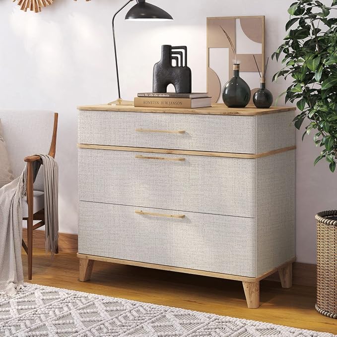 Beige Wallpaper Grasscloth Peel and Stick Wallpaper 17.7in x 393in | Faux Linen Vintage Wallpaper Textured Removable Wall Paper Grass Cloth Cabinets Bedroom for Cabinet Self Adhesive Vinyl - Image 8