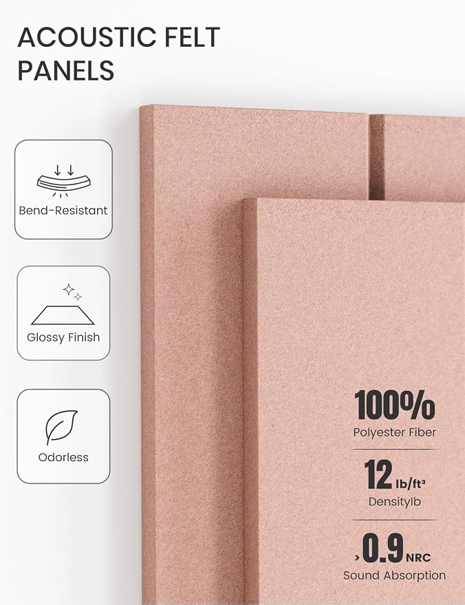 Fluxynara 36" x 24" Large Felt Bulletin Board, Pink | 6 Pack Cork Board Alternative with 30 Safe Adhesive Tabs, Pin Boards for Wall Decor, Home, Office, Classroom,Dorm - Image 5