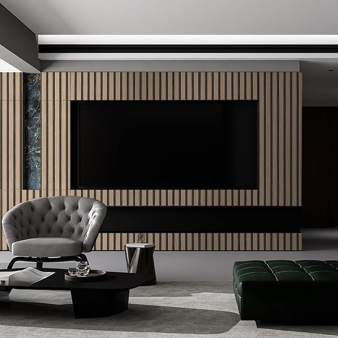Wood Slat Wallpaper Peel and Stick - 35.4'' x 120'' Self Adhesive Contact Paper for Walls Wood Panels for Wall, Wall Panel, Peel and Stick for Easy DIY Wall Decor (Brown) - Image 3