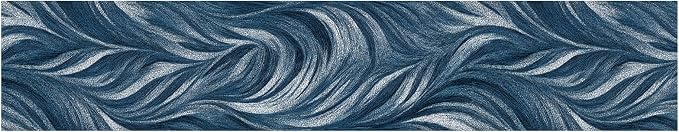 Blue Abstract Wallpaper Border 196x4 Inch Peel and Stick Wall Border Modern Wave Pattern Removable Vinyl Wall Trim Bathroom Kitchen Living Room Bedroom Home Decor - Image 2
