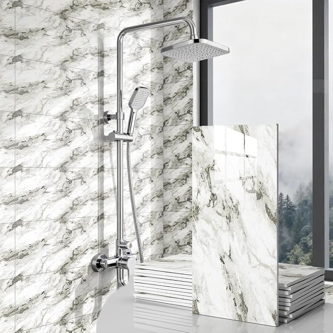 10 PCS Marble Peel and Stick Wall Panels 23.6"x11.8" Sticker | Self Adhesive, PVC, Waterproof Backsplash Tile for Bathroom, Kitchen, Living Room, Style9 - Image 7