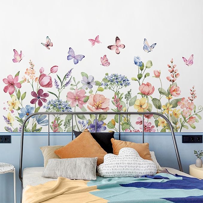 Arawat Flower Wall Murals Peel Plant Wall Stickers Room Wall Decals Decor for Bedroom Wall Stickers for Living Room Wall Decor Stickers & Murals 3D DIY Wall Art as Decorations A - Image 7