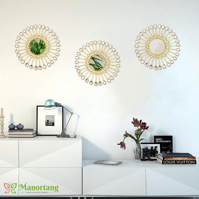 Gold Mirrors-Sunburst Festival Wall Art,Decorative Round Mirrors for Indoor - Image 6