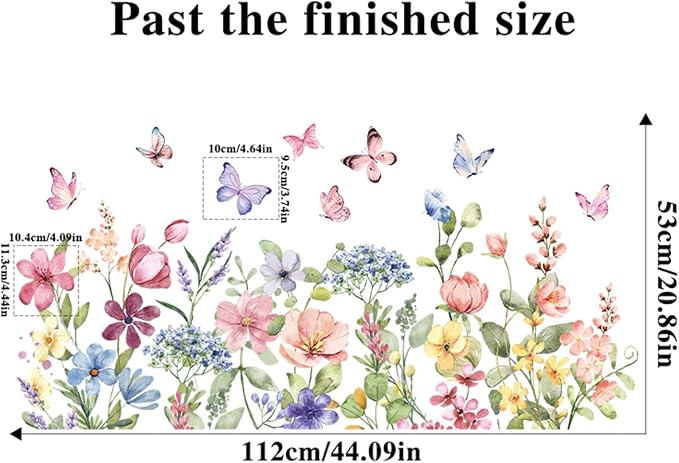 Arawat Flower Wall Murals Peel Plant Wall Stickers Room Wall Decals Decor for Bedroom Wall Stickers for Living Room Wall Decor Stickers & Murals 3D DIY Wall Art as Decorations A - Image 3