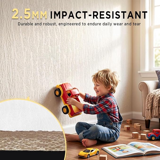Thick Foam Peel and Stick Wall Covering Roll 15.7” x 118” – 2.5mm, Quick Renewal Cover for Old Wall, Self Adhesive Wallpaper for TV Background, Living Room - Image 6