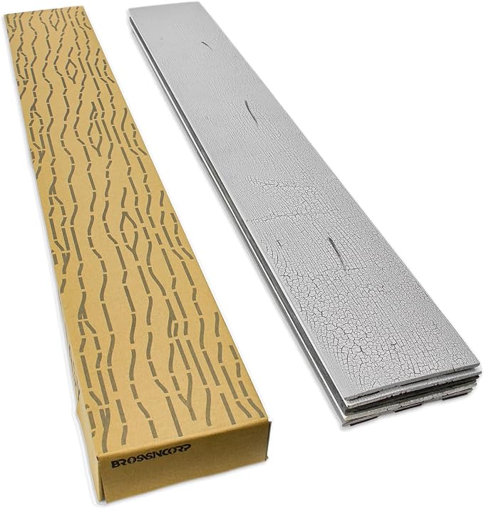 Brosisincorp Real Wood Shiplap Peel and Stick Wall Panel Saw-Gray 10 Pcs | Natural Pine Wood Plank for Interior Rustic Accent Wall, Easy DIY Self Adhesive, 35.43" L x 5" W Each, Covers 12.4 Sq Ft - Image 8