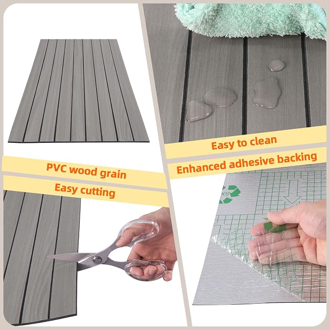 Peel and Stick Wood Slat Wall Panels, Grayish Brown, 236 x 15.7 in | 3D Fluted, PVC Paneling for Accent Wall, Ceiling, Living Room, Office, Bedroom - Image 6
