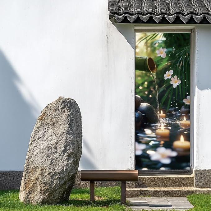 arricraft 2 Pcs Self-Adhesive Bamboo Water Pattern Door Murals Stickers, PVC, 31.5"x78.7", Wall Decoration - Image 7
