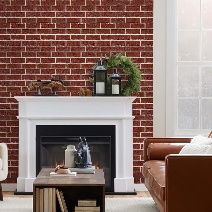 COMSTICKC 3D Peel and Stick Faux Brick Wall Panels for Quick DIY Wall Decor | 10 Pcs 11.8" x 11.8", Not Real Brick, Small Size, Ultra-Light Thin PVC 3D Fake Brick Sticker Wallpaper for DIY Interior Decor - Image 7
