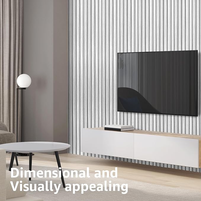 Art3d 96 x 6 Inch WPC 3D Wood Textured Slat Wall Panels, 8-Pack, Off-White | Stylish Slat Design, Waterproof, Weather Resistant, Eco-Friendly, Long-Lasting, Easy to DIY, Ideal for Interior Wall, Bedroom - Image 3