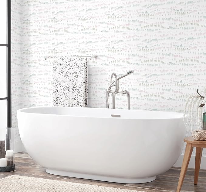 Heroad Boho Peel and Stick Wallpaper Pink/Colorful Contact Paper 17.3''x78.7'' Polka Dot Wall Paper Modern Removable Self Adhesive Wallpaper for Bathroom Kitchen Cabinet Waterproof Decor Vinyl Roll - Image 7