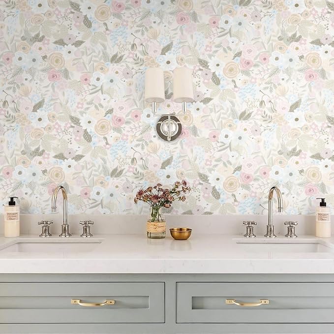 Ismoon Peel and Stick Wallpaper Floral Boho Pink Wallpaper Watercolor Leaf Flowers Contact Paper Removable Self-Adhesive Wall Paper for Bedroom Cabinets and Drawers Decor 17.3inx78.7in - Image 4