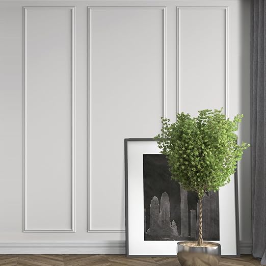 Pangda 3set Peel and Stick Wall Molding Kit 3D Premade, 24x96in+48x96in | Accent Wall Moulding Kit, Wainscoting Panel, for Interior Decor, Ready to Assemble, Peel and Stick, Wainscoting Accent Panel - Image 2