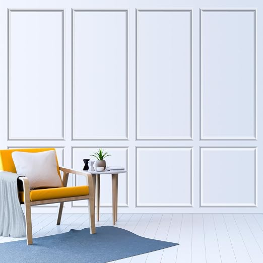 Pangda 10set Peel and Stick Wall Molding Kit 3D Premade, 24x54in | Accent Wall Moulding Kit, Wainscoting Panel, for Interior Decor, Ready to Assemble, Peel and Stick, Wainscoting Accent Panel - Image 4