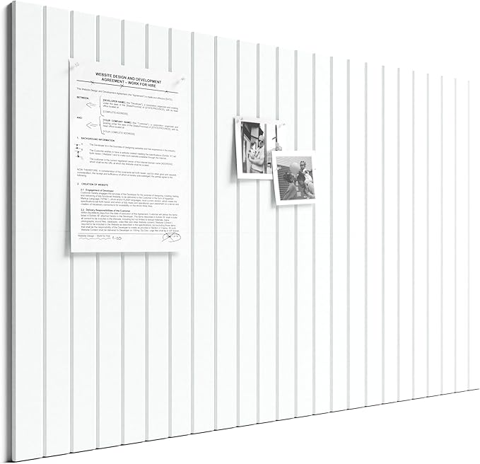 Bumusty 36"x 24" Large Felt Bulletin Board Tiles,Cold White | 6-Pack Cork Board Alternative, Wall Decor, 30 Pushpins, 30 Adhesive Tabs, Vision Board, Office, Classroom, Home, Dorm by BUMUSTY