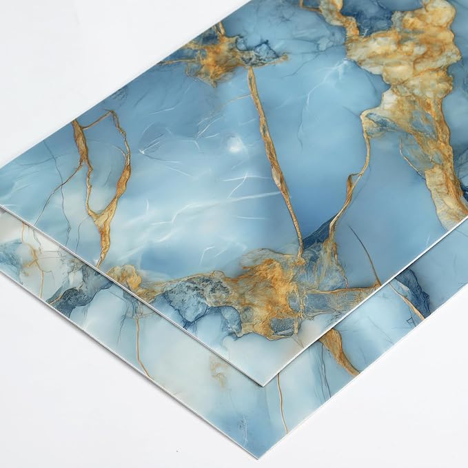 Haimin 3D Wall Panels Peel and Stick Marble Tile Look 10 Pack Waterproof | Lightweight, each 23.6x11.8in, total 19.4 sq ft. Kitchen&bath backsplash, bedroom/living rm decor. Marble-look faux tile. - Image 7