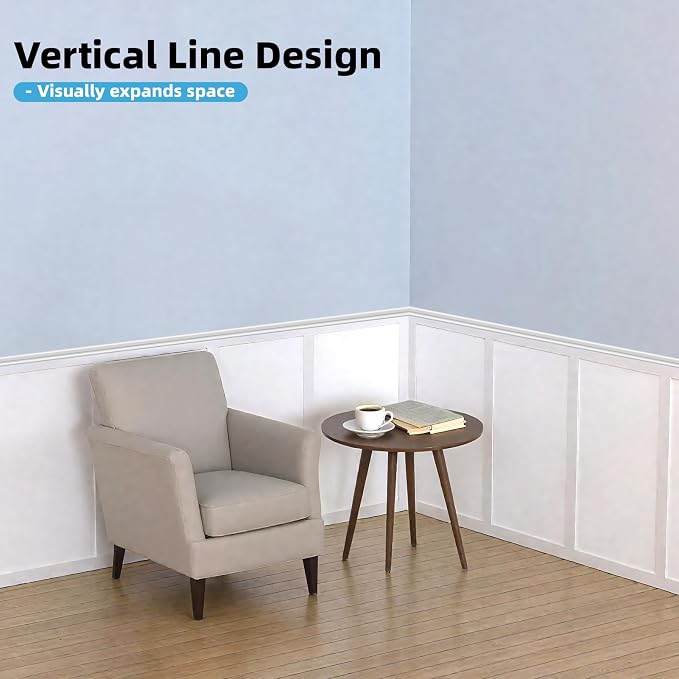 Art3d MDF Premade Paintable Board and Batten Wainscoting Kit, 94.5 x 54 in | Molding Slat with Edge Strip, Lightweight, Paintable, Impact-Resistant, Easy to Install, Ideal for Living Rooms, Bedrooms - Image 3