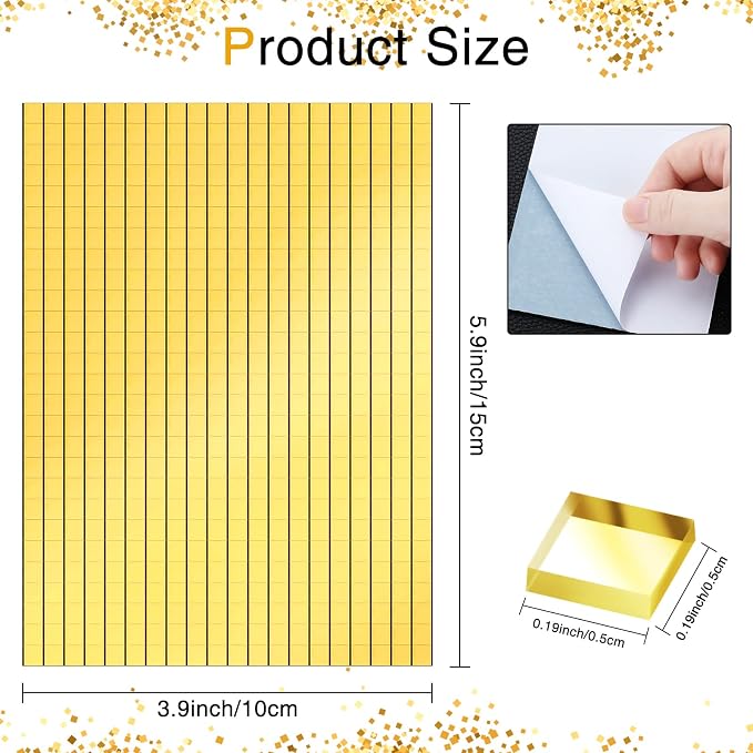 10800 Pieces Gold Disco Mirror Tile Self-Adhesive Mirrors Mosaic Tile - Image 2