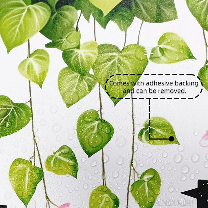 2 Sheets Potted Green Plants Wall Stickers & Murals Peel and Stick Removable Wall Decals Living Room Vinyl 3D Wall Stickers for Bedroom Bathroom Cabinet Vine Wall Clings Decor with Butterflies - Image 7