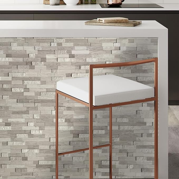 SUNWINGS 5-Sheet Peel and Stick Mosaic Natural 3D Stone Self Adhesive Marble Tiles, 11.5" x 10.7" Stick on Backsplash for Kitchen Bathroom Fireplace Vanity, Mixed Tan - Image 6