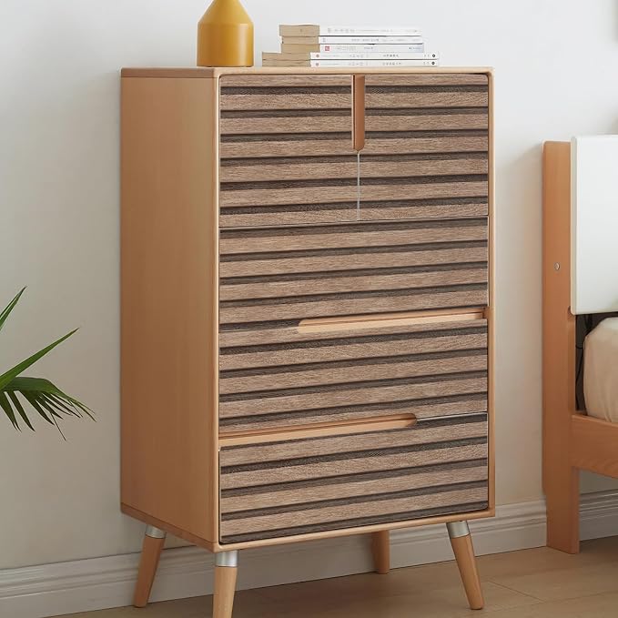 Yun-aeon Natural Wood - Light Tan Slats Peel and Stick Wallpaper for Wall | 17.3"x 480" Self-Adhesive Waterproof Vinyl Removable Wall Paper for Wall Decor Bedroom - Image 8
