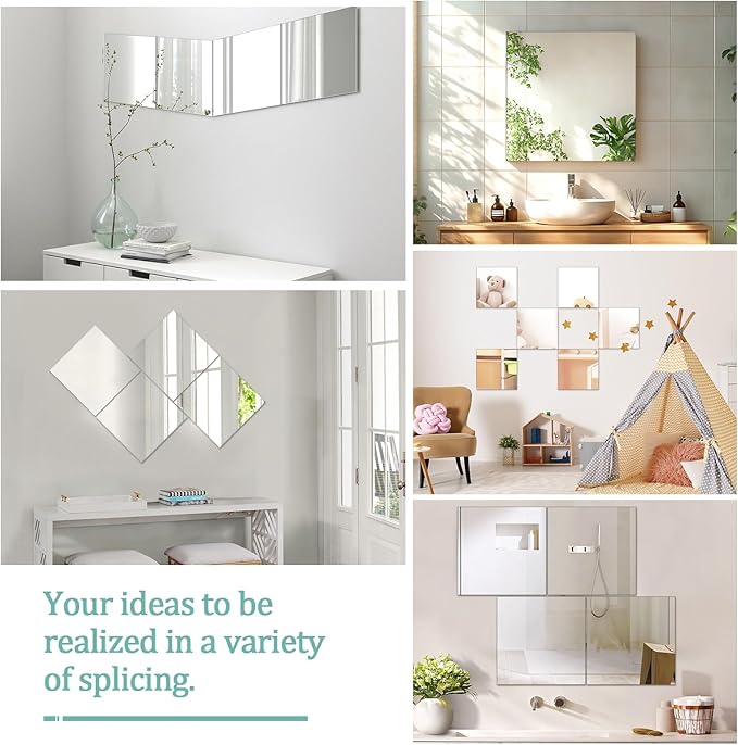 20 x 20 inch Frameless Glass Wall Mirror for Bathroom Sink, 1Pcs - Image 6