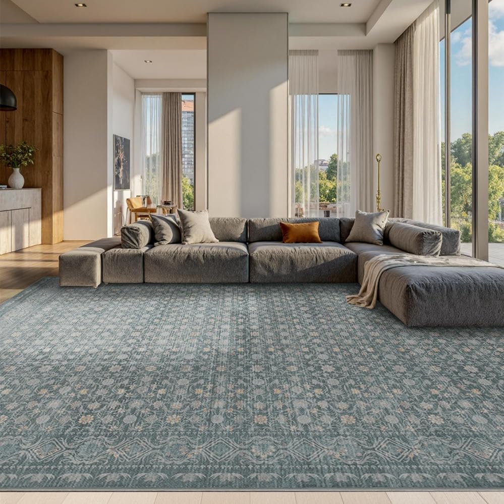 Rugxara 10x14 Washable Area Rug for Living Room, Extra Large,Vintage Boho - Image 3