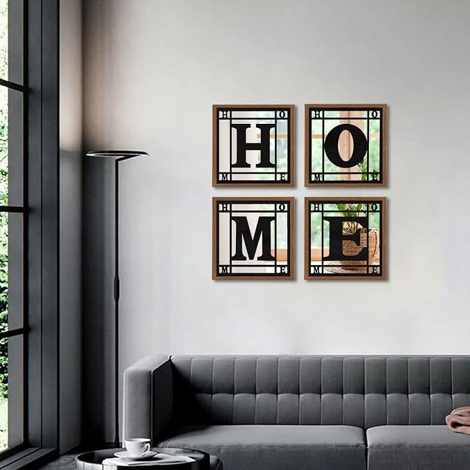 4 PCS Square Wall Mirrors, Rustic Farmhouse Accent Mirror， Home Wall Decor for Living Room, Bedroom, Bathroom & Entryway - Image 4
