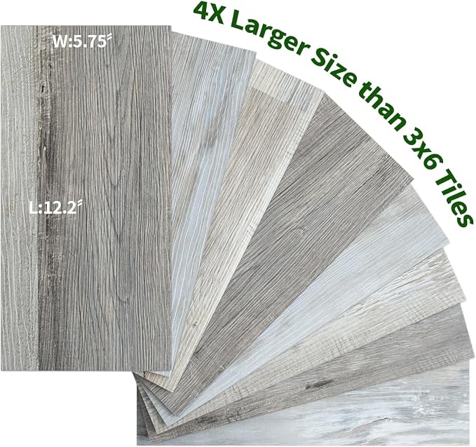 AULIGET 20-Piece Peel and Stick Backsplash Wall Tiles, 6" x 12" Vintage Wood PVC Faux Stone Stick on Tiles for Backsplash Kitchen - Image 4