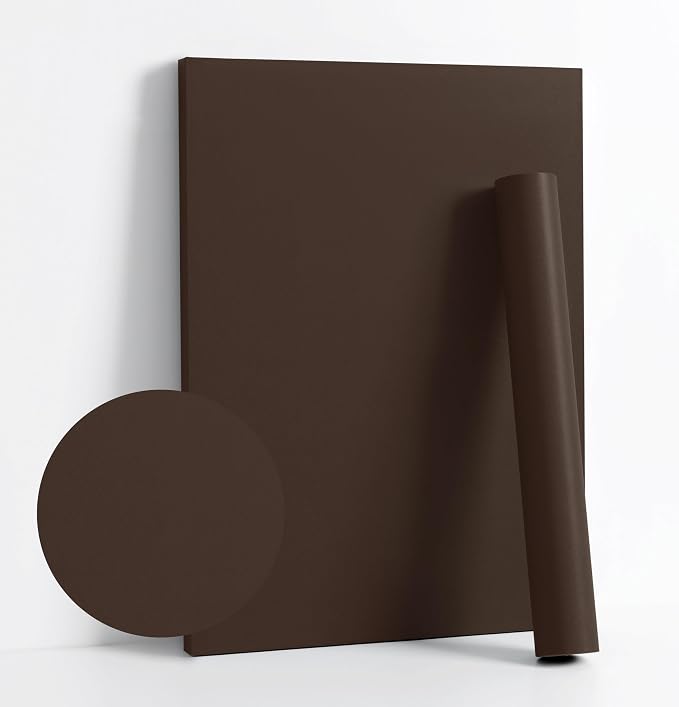 Dimoon 236.2''x17.7''Coffee Brown Peel and Stick Wallpaper Contact Paper Modern Self Adhesive Wall Paper Removable Textured Solid Color Shelf Cabinet Vinyl Roll (236.2''x17.7'',Coffee Brown) by DIYYOURMOON