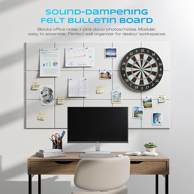 22 Pack Self-Adhesive Sound Proof Foam Panels for Walls 12"x12"x0.4" Fabric | High-Density Acoustic Panels, Noise Reducing Soundproof Wall Panels for Home Studio, Office, Easy-Install White - Image 4