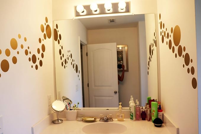 Create-A-Mural Polka Dot Wall Stickers, Vinyl Circle Dot Decals for Bedroom, Girls Room Peel and Stick Kids Room Decor, Birthday Gift (Gold) - Image 3