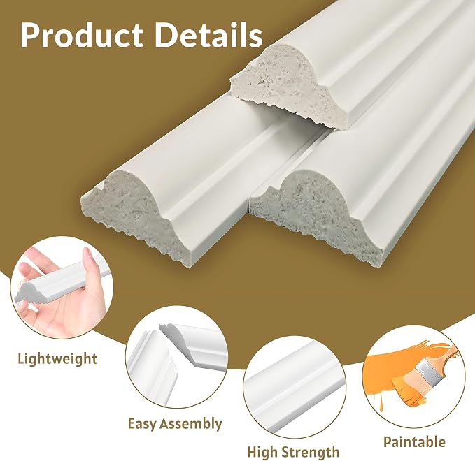 Peel and Stick Wall Molding Set, 4 Frames, 24 x 24 Inch | Four 24 x 24 in pre-cut frames add balanced geometric detail to accent walls, bedrooms, entryways, and dining rooms. - Image 7