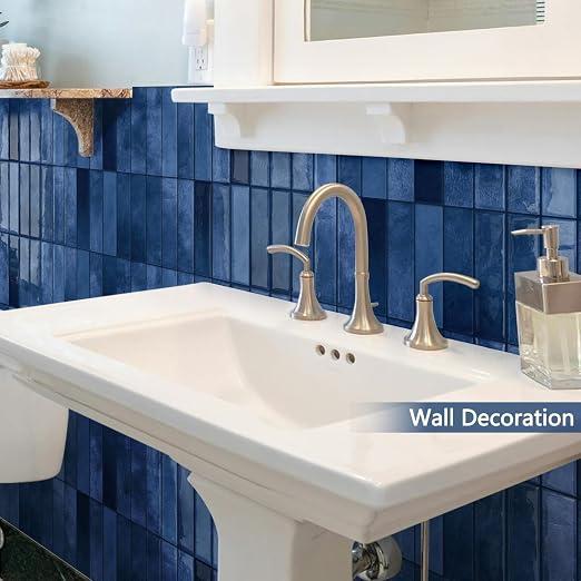 10 Sheets Upgraded Thicker Design Subway Tile Peel and Stick Backsplash | 12”×12”Self Adhesive Wall Tiles Stick on Back Splash for Kitchen,Bathroom,Camper(Blue) - Image 9