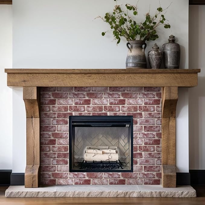 Commomy Faux Brick Wall Panels Peel and Stick Thin PVC 10 Pcs 11.8" x 11.8" | Small Size Thin PVC Quick Wall Covering Home Decor for Kitchen,Fireplace,Home Office (Covers 9.7 sq.ft) - Image 8