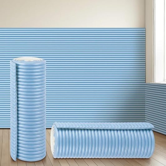 15.8 x 78.7 Inch Wall Padding for Kids, Blue, 1 Roll | Anti Collision Wall Padding Padded Wall Panels 3D DIY Headboard for Autism Playroom Nursery Bedroom Living Room Corner Guards by Unknown