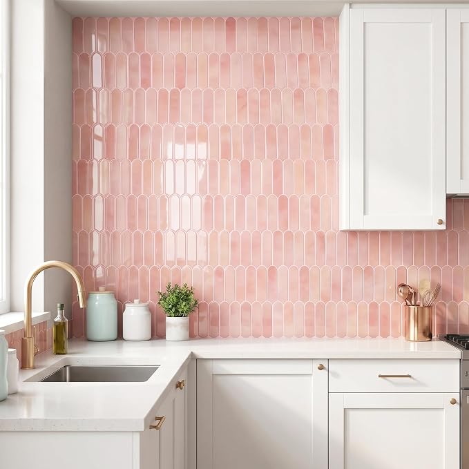Arttown Peel and Stick 3D Wall Backsplash, 10-Sheet, 12" × 12" Coral Pink | Subway Tile Self Adhesive Thicker Design Wall Tiles Panel Wallpaper for Rental Housing Kitchen Bathroom Balcony - Image 2