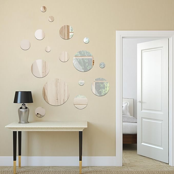 Jetec 16 Pcs 28 Pcs Round Glass Mirror Tiles for Wall - Image 4