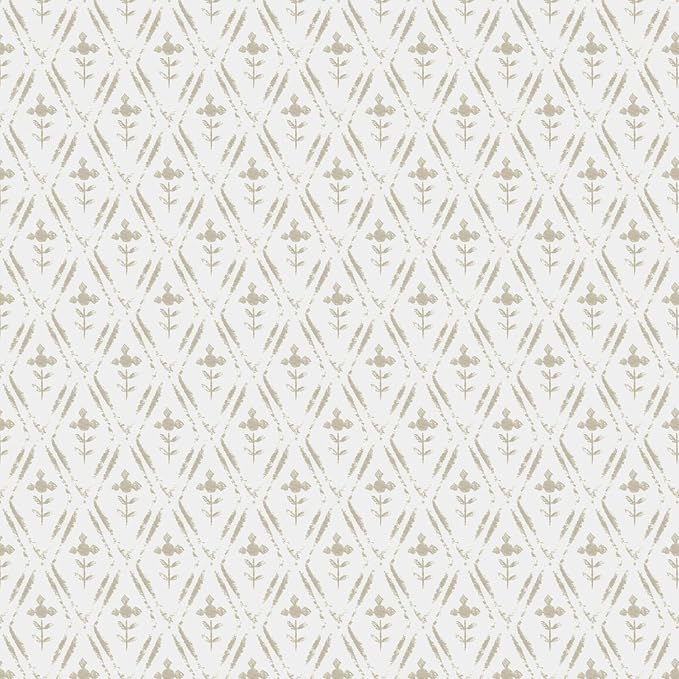 Heroad Peel Stick Wallpaper Beige/Neutral Floral Contact Paper Farmhouse | Modern Waterproof Removable Decor Vinyl for Bathroom,17.3''x393'',Boho Gingham Self Adhesive Paper,Bedroom,Nursery,Cabinet by HeroadBrand