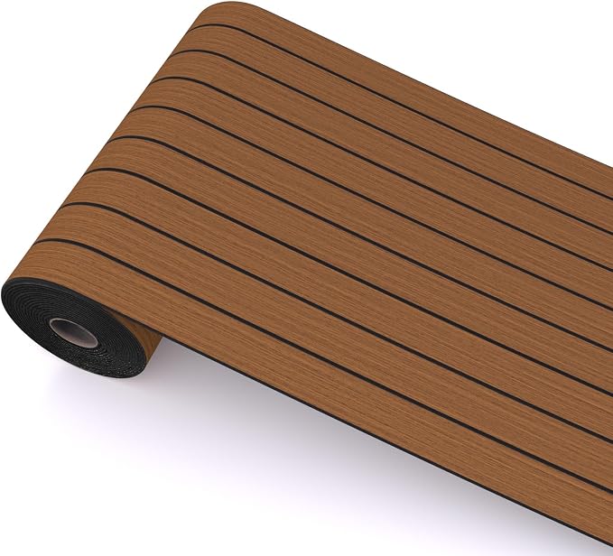 Peel and Stick Wood Slat Wall Panels, Teak, 118 x 15.7 in | 3D Fluted, PVC Paneling for Accent Wall, Ceiling, Living Room, Office, Bedroom by Greymond